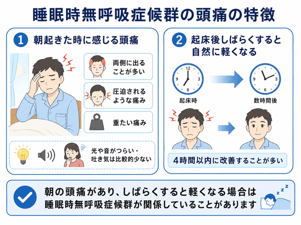 睡眠時無呼吸症候群による頭痛の特徴