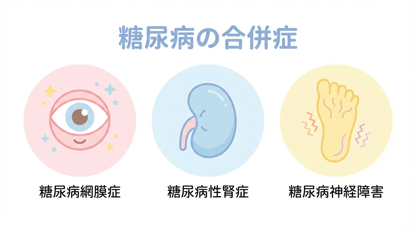 糖尿病の合併症（網膜症、腎症、神経障害）：調布市の糖尿病内科