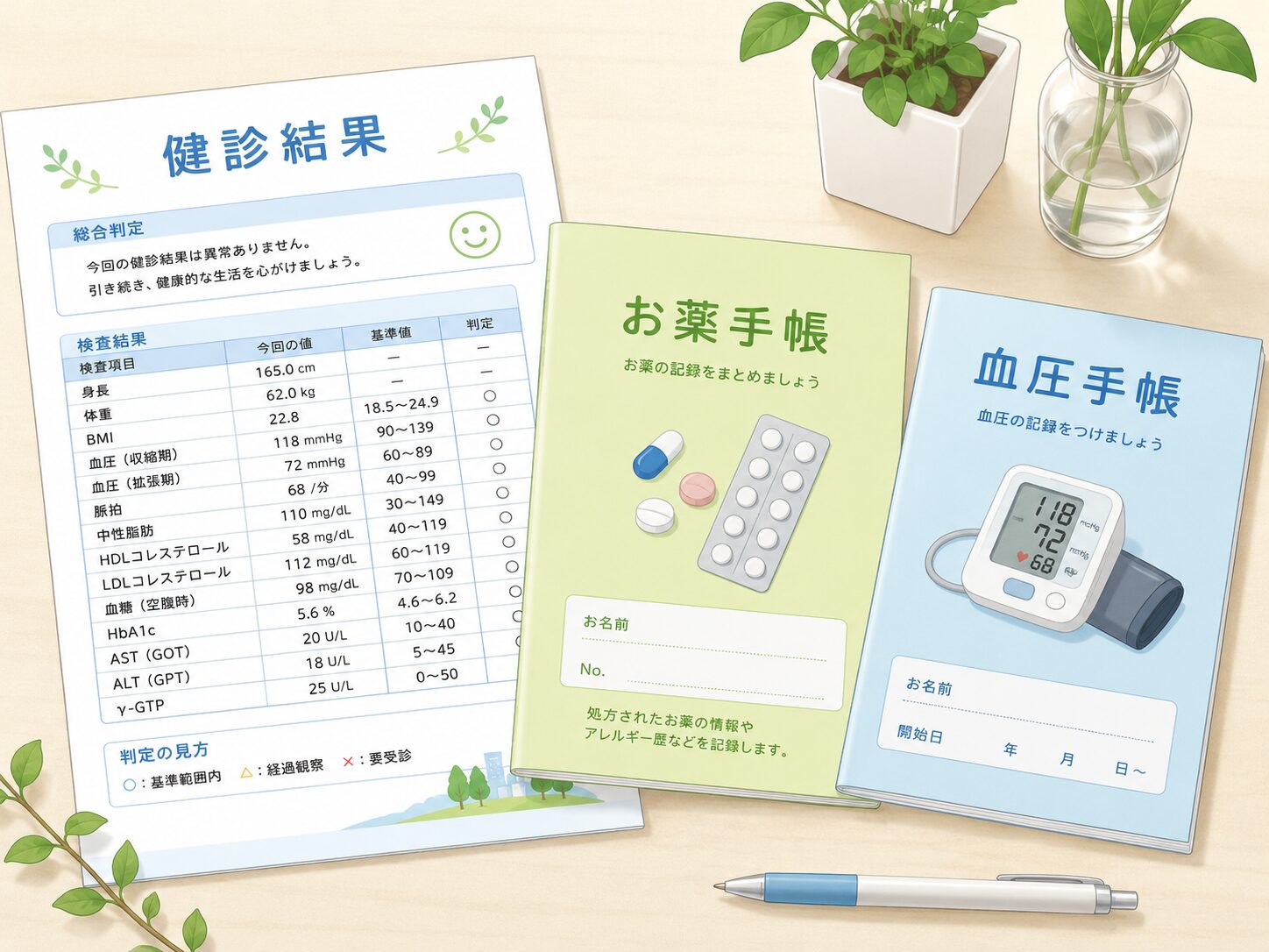調布市・つつじヶ丘の内科|健診の異常と生活習慣病のかかりつけ医 1 内科受診時に持参いただきたいもの(健康診断結果・お薬手帳・血圧手帳